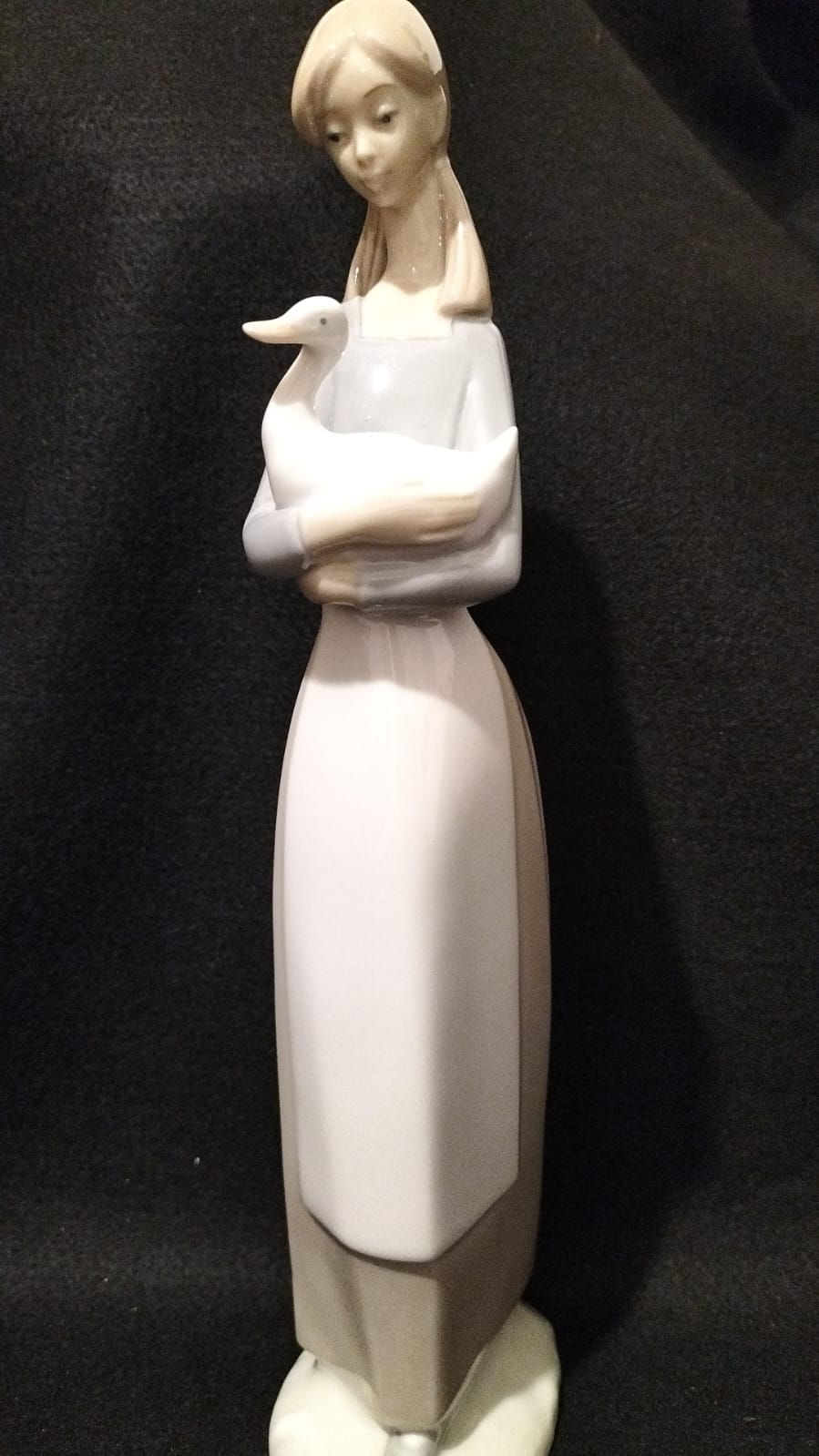 NAO Girl with a Goose Figurine