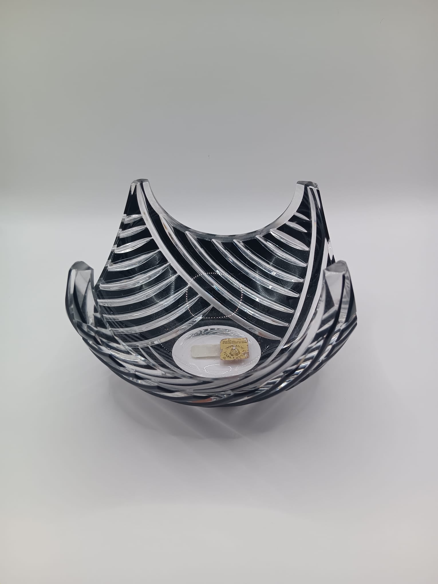 Caesar Crystal Bohemia Black and Clear Glass Bowl