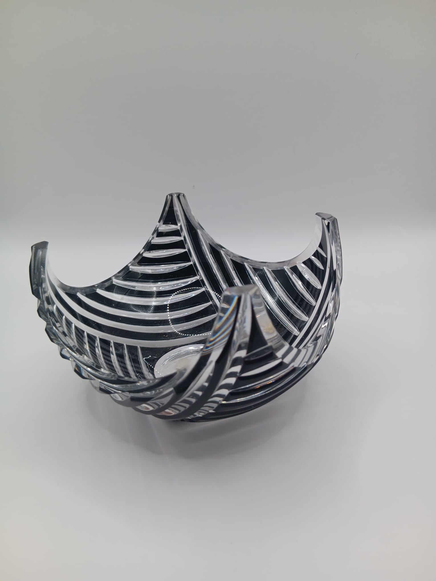 Caesar Crystal Bohemia Black and Clear Glass Bowl