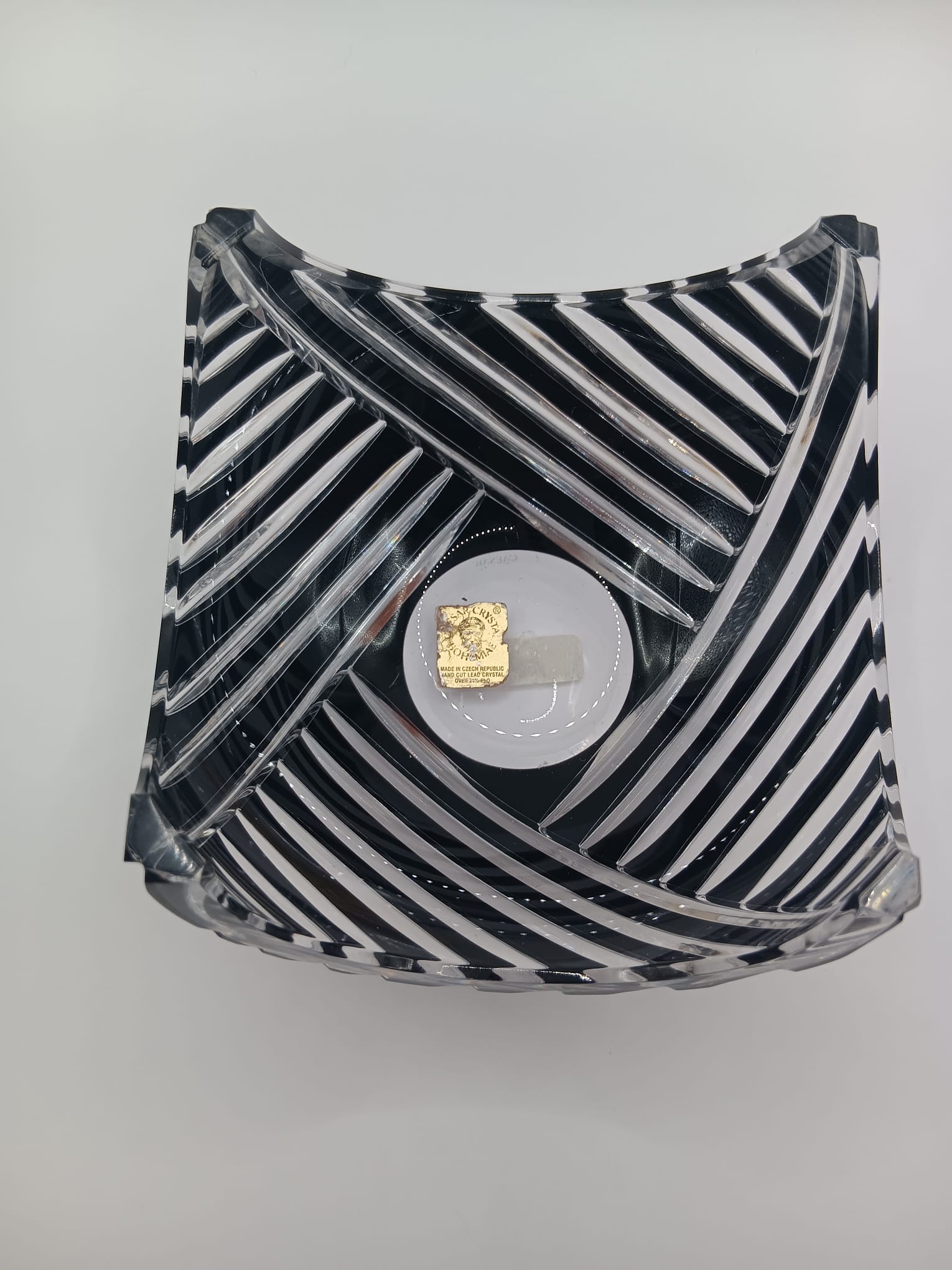 Caesar Crystal Bohemia Black and Clear Glass Bowl