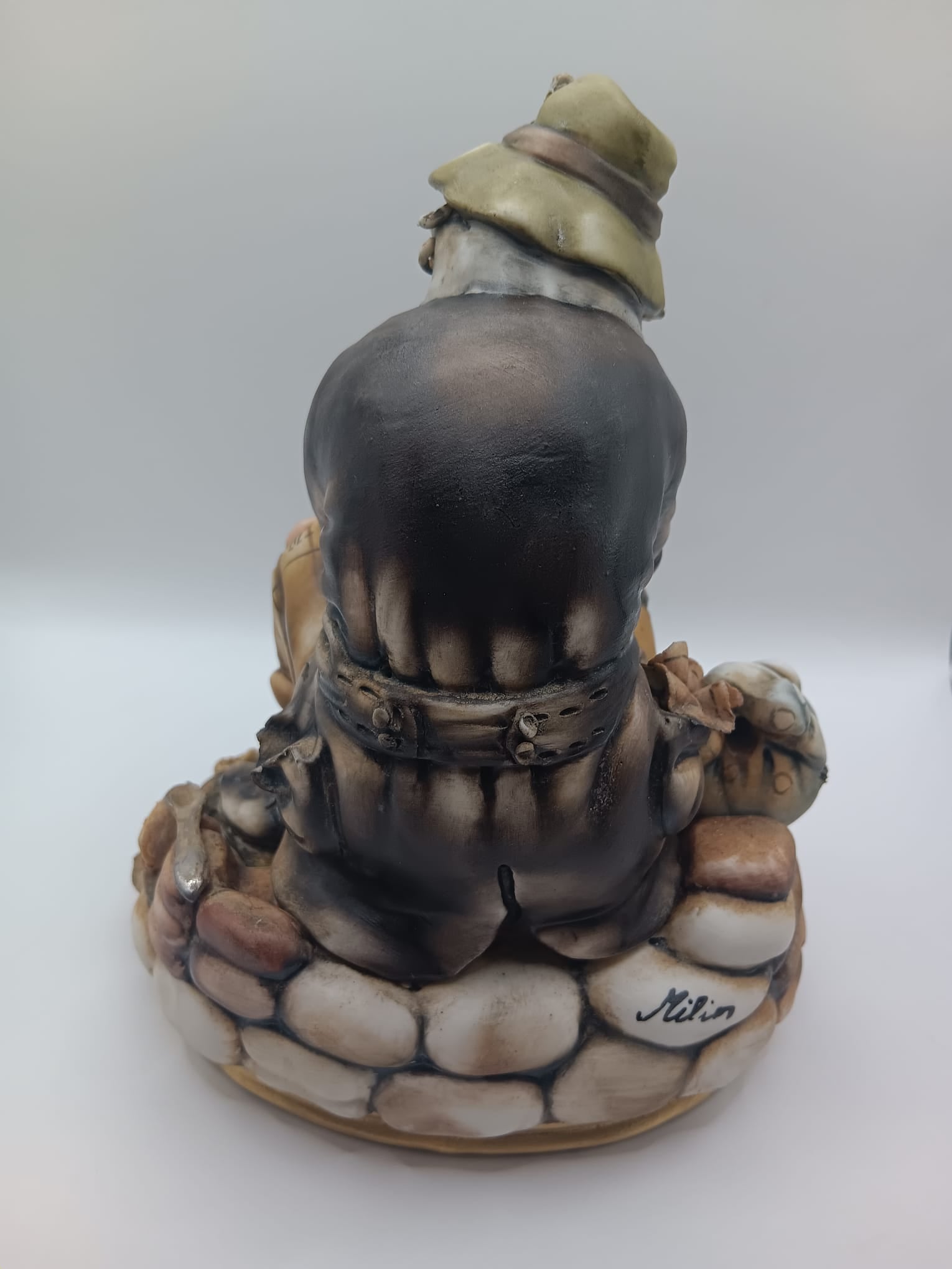 Capodimonte Tramp Cooking Breakfast Signed Figure