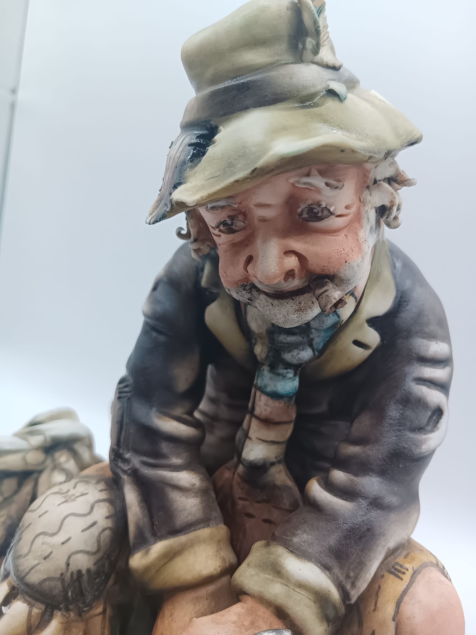 Capodimonte Tramp Cooking Breakfast Signed Figure