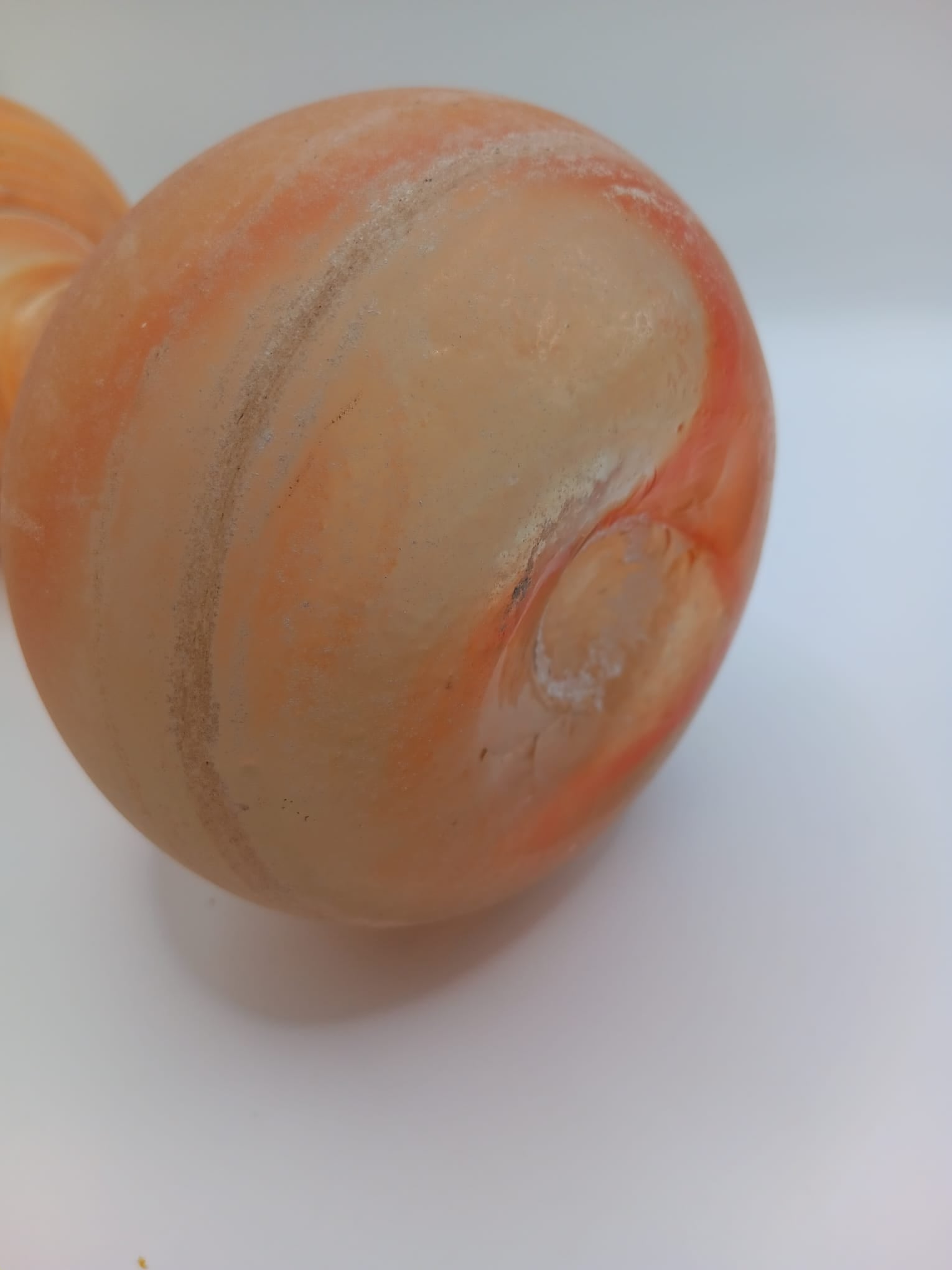 Orange Scavo Technique Waisted Stem Vase