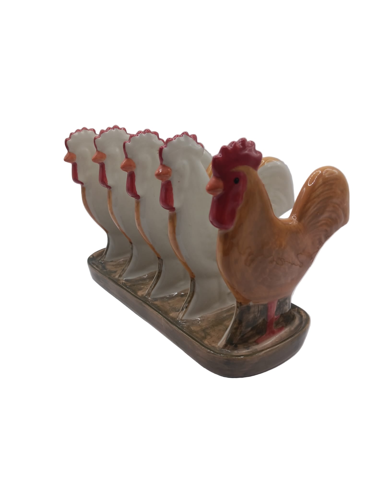 A Quail Ware Chicken 4 section Ceramic Toast Rack - Rare Item