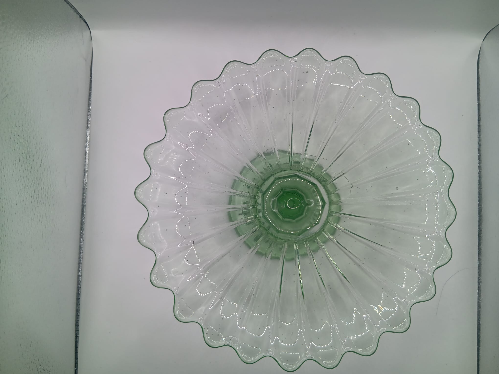 Antique 1920's Green Glass Cake Stand